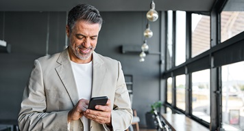 Man working on his phone