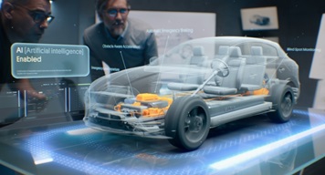 ai-automotive-design Two engineers use AI to assess car design
